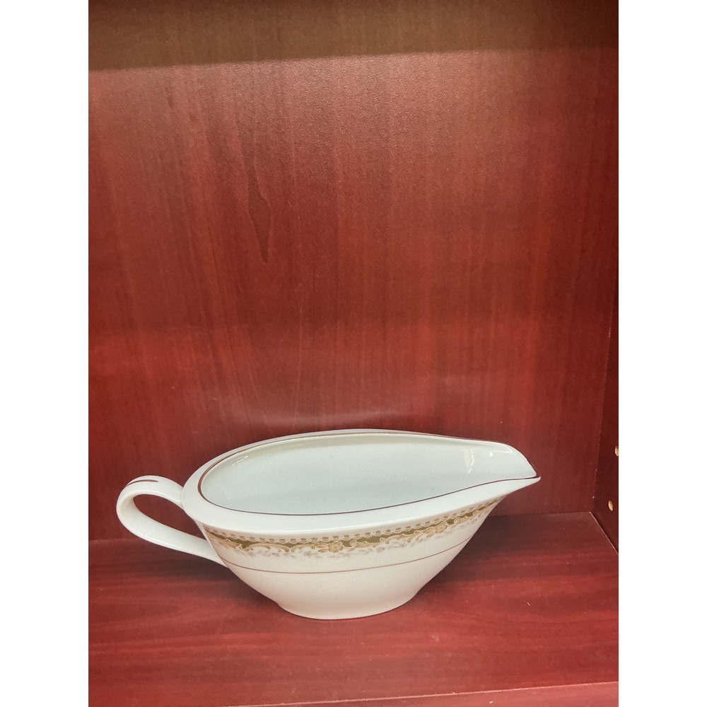 Signature Collection Queen Anne Fine China Gravy‎ Boat Japan Gold Trim Floral